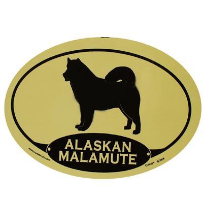 Euro Style Oval Dog Decal Alaskan Malamute Click for larger image