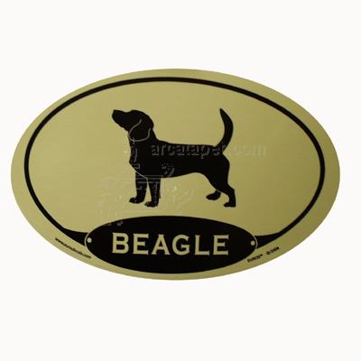 Euro Style Oval Dog Decal Beagle