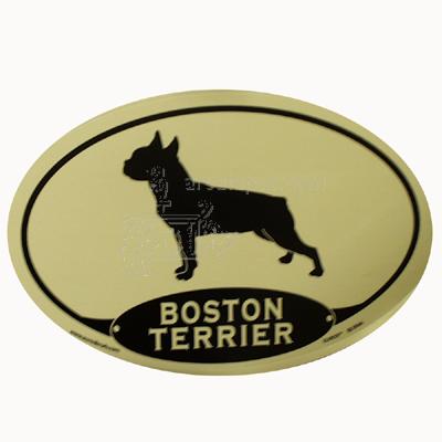 Euro Style Oval Dog Decal Boston Terrier