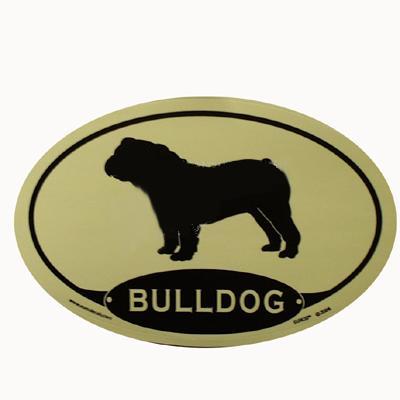 Euro Style Oval Dog Decal Bulldog Click for larger image