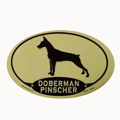 Euro Style Oval Dog Decal Doberman Pinscher Click for larger image