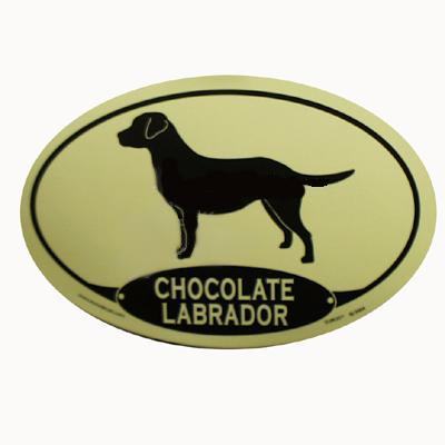 Euro Style Oval Dog Decal Chocolate Labrador