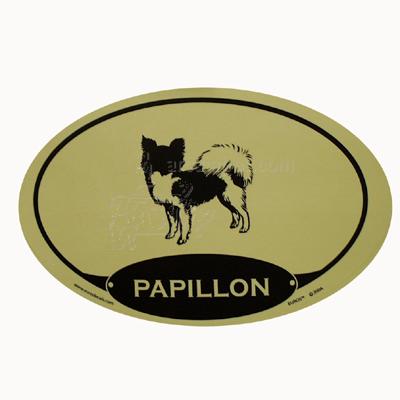 Euro Style Oval Dog Decal Papillon Click for larger image