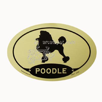 Euro Style Oval Dog Decal Poodle