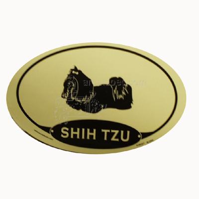 Euro Style Oval Dog Decal Shih Tzu