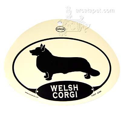 Euro Style Oval Dog Decal Welsh Corgi Cardigan Click for larger image