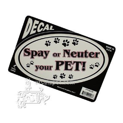 6-inch Oval Spay or Neuter your Pet! Decal Click for larger image