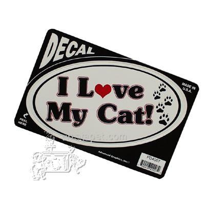 6-inch Oval I Love My Cat! Decal