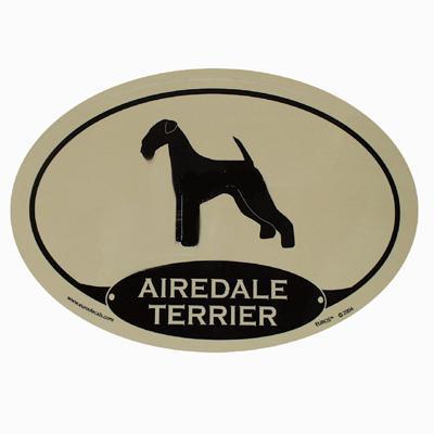 Euro Style Oval Dog Decal Airedale Terrier