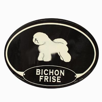 Euro Style Oval Dog Decal Bichon Frise Click for larger image