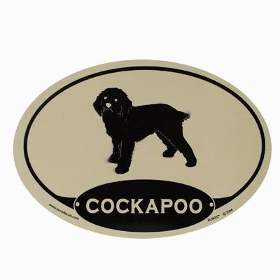 Euro Style Oval Dog Decal Cockapoo Click for larger image
