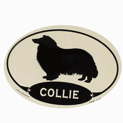 Euro Style Oval Dog Decal Collie Click for larger image