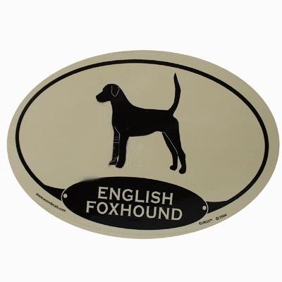 Euro Style Oval Dog Decal English Foxhound