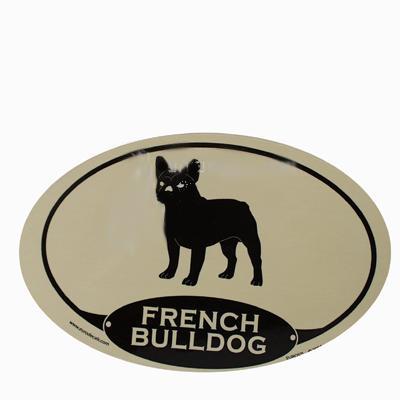 Euro Style Oval Dog Decal French Bulldog
