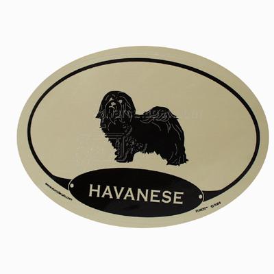 Euro Style Oval Dog Decal Havanese