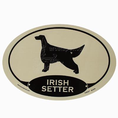 Euro Style Oval Dog Decal Irish Setter