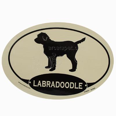 Euro Style Oval Dog Decal Labradoodle