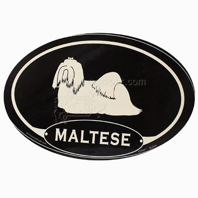 Euro Style Oval Dog Decal Maltese