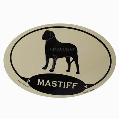 Euro Style Oval Dog Decal Mastiff