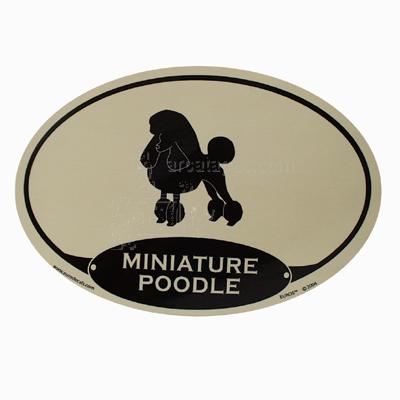 Euro Style Oval Dog Decal Minature Poodle Click for larger image