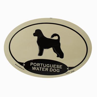 Euro Style Oval Dog Decal Portuguese Water Dog