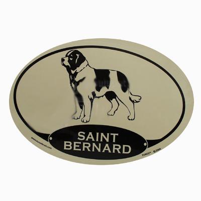 Euro Style Oval Dog Decal Saint Bernard