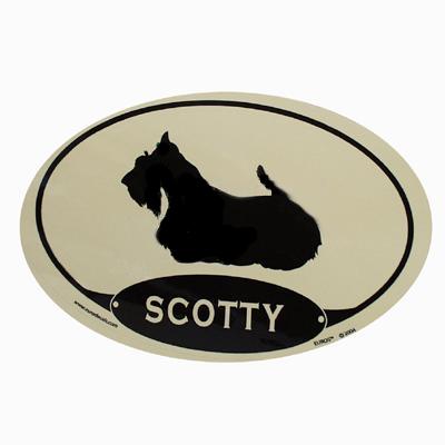 Euro Style Oval Dog Decal Scottish Terrier