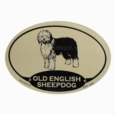 Euro Style Oval Dog Decal Old English Sheepdog