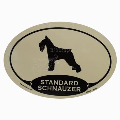 Euro Style Oval Dog Decal Standard Schnauzer Click for larger image