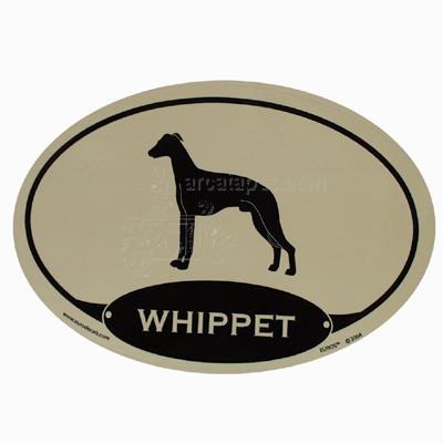 Euro Style Oval Dog Decal Whippet