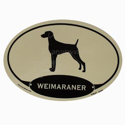 Euro Style Oval Dog Decal Weimaraner