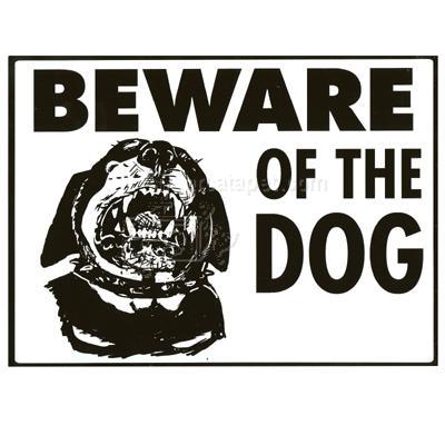 Sign Beware of the Dog Rottweiller 12 x 9 inch Aluminum Click for larger image