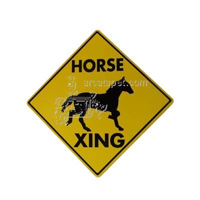 Sign Horse Xing Yellow 12 x 12 inch Aluminum
