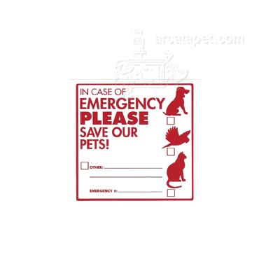 Decal In Case of Emergency PLEASE Save Our Pets! Click for larger image