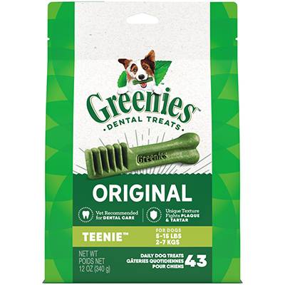 Greenies Teenie Size Dog Dental Treat 43 Pack Click for larger image Greenies Teenie Size Dog Dental Treat 43 Pack Click for larger image