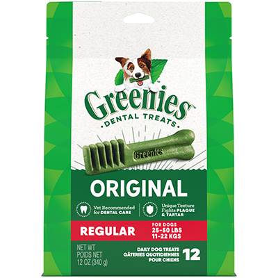 Greenies Regular Size Dog Dental Treat 12 Pack Click for larger image Greenies Regular Size Dog Dental Treat 12 Pack Click for larger image