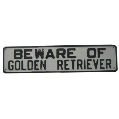 Sign Beware of Golden Retriever 12 x 3 inch Aluminum Sign Beware of Golden Retriever 12 x 3 inch Aluminum