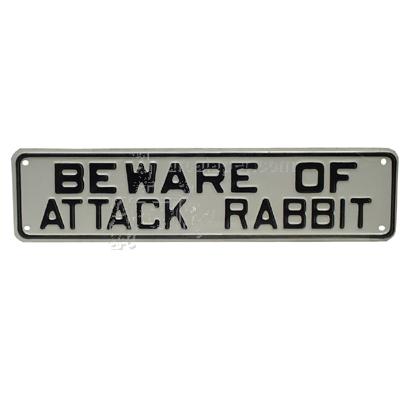 Sign Beware of Attack Rabbit 12 x 3 inch Plastic Sign Beware of Attack Rabbit 12 x 3 inch Plastic