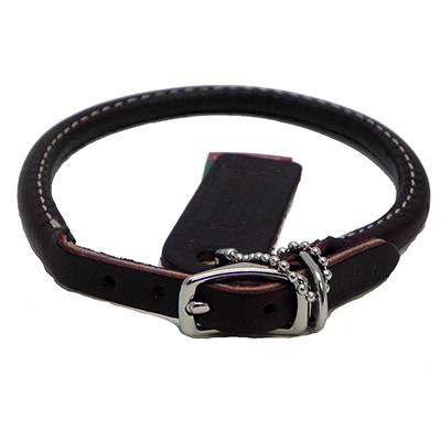 Circle T Leather Dog Collar Rolled Latigo 16 inch Click for larger image