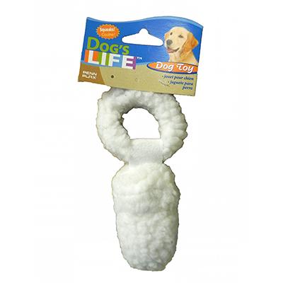 Fleece Pacifier Dog Toy with Squeaker Click for larger image