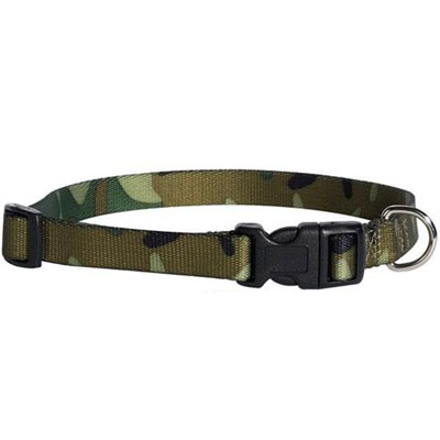 Green Camouflage Dog Collar Adjustable 18-26 inch Click for larger image