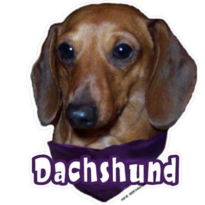 6-inch Vinyl Dog Decal Dachshund Red Picture Click for larger image