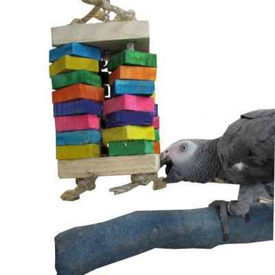 Lion Box Wood and Rope Large Parrot Chew Toy Lion Box Wood and Rope Large Parrot Chew Toy