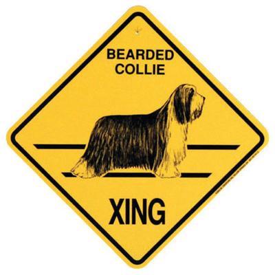 Xing Sign Bearded Collie Plastic 10.5 x 10.5 inches