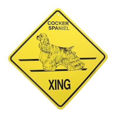Xing Sign Cocker Spaniel Plastic 10.5 x 10.5 inches Click for larger image
