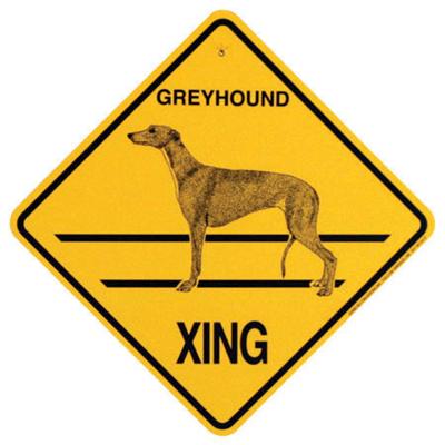 Xing Sign Greyhound Plastic 10.5 x 10.5 inches