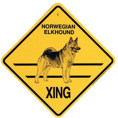 Xing Sign Norwegian Elkhound Plastic 10.5 x 10.5 inches