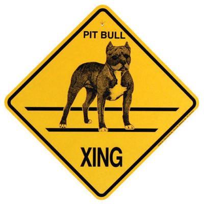 Xing Sign Pit Bull Plastic 10.5 x 10.5 inches