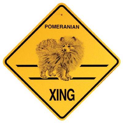 Xing Sign Pomeranian Plastic 10.5 x 10.5 inches Click for larger image
