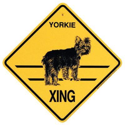 Xing Sign Yorkie Short Coat Plastic 10.5 x 10.5 inches